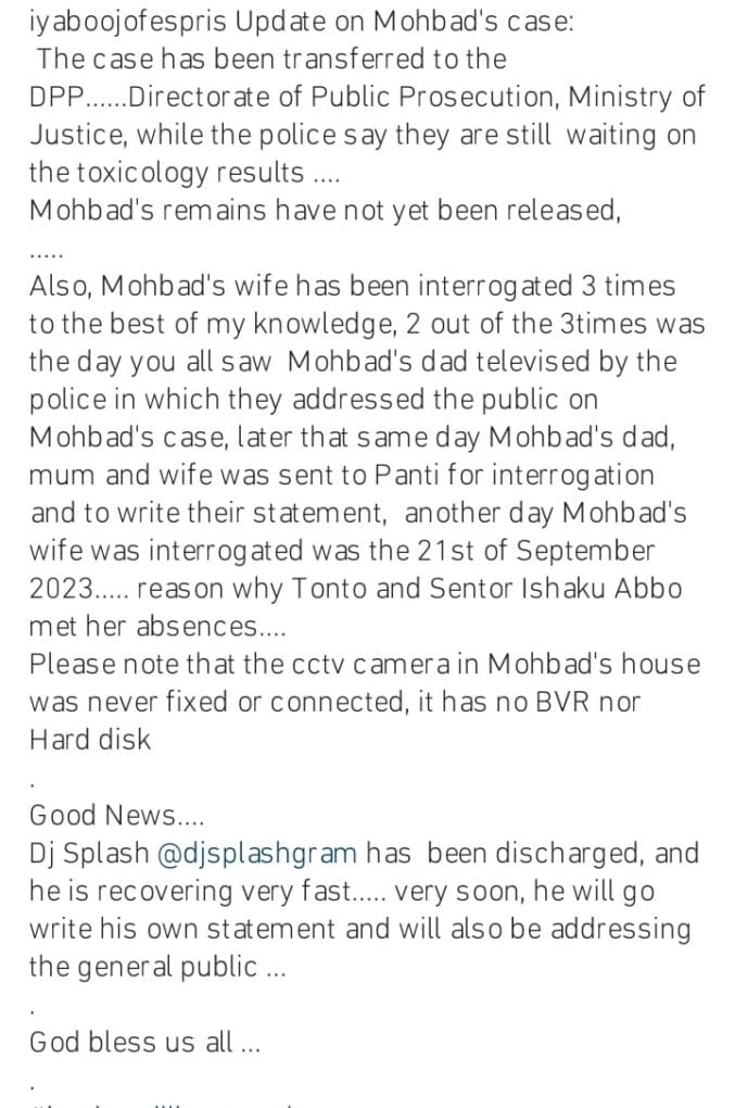 Iyabo Ojo gives update on Mohbad's case