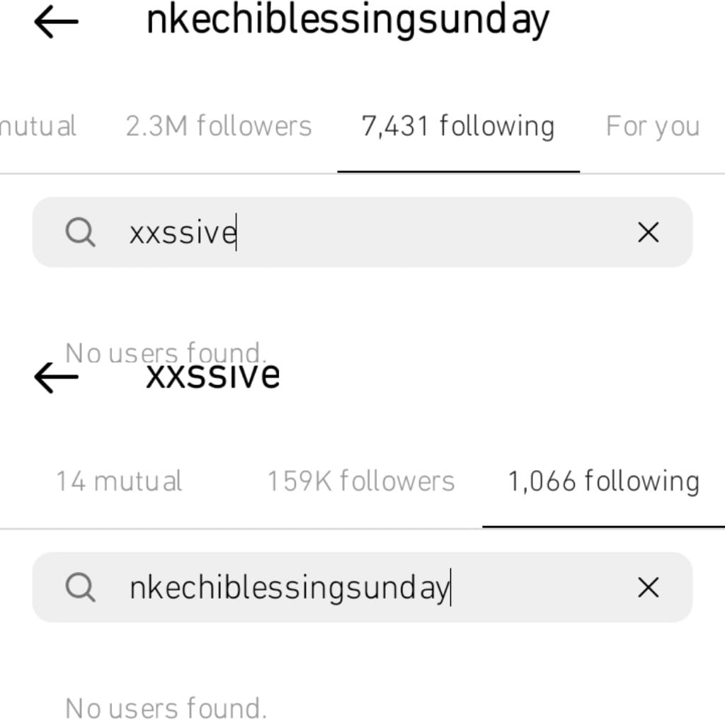 Nkechi Blessing and love unfollow each other