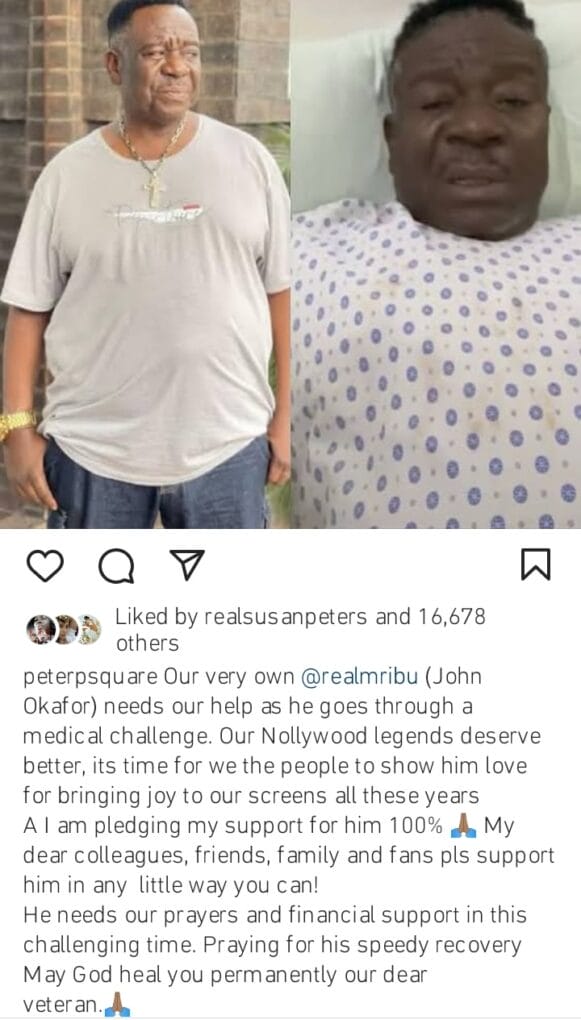 Peter Okoye shows support for Mr Ibu