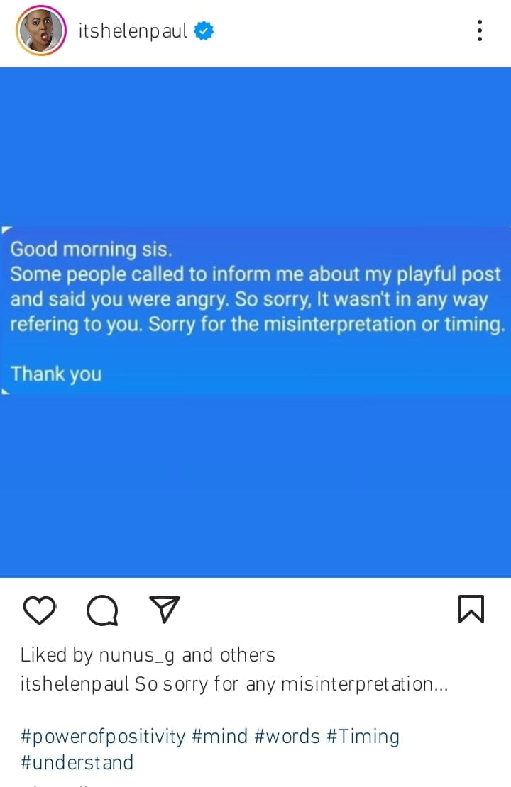 Helen Paul Apologises to Lizzy Anjorin