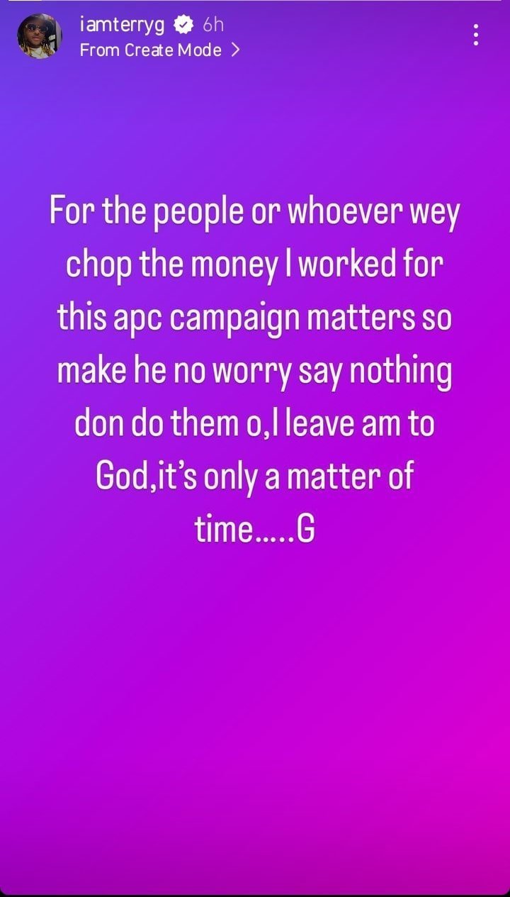 Terry G calls out APC
