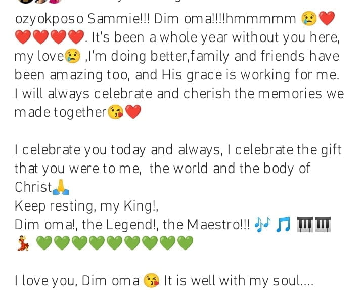 Ozy Okposo marks one year remembrance of late Sammie Okposo