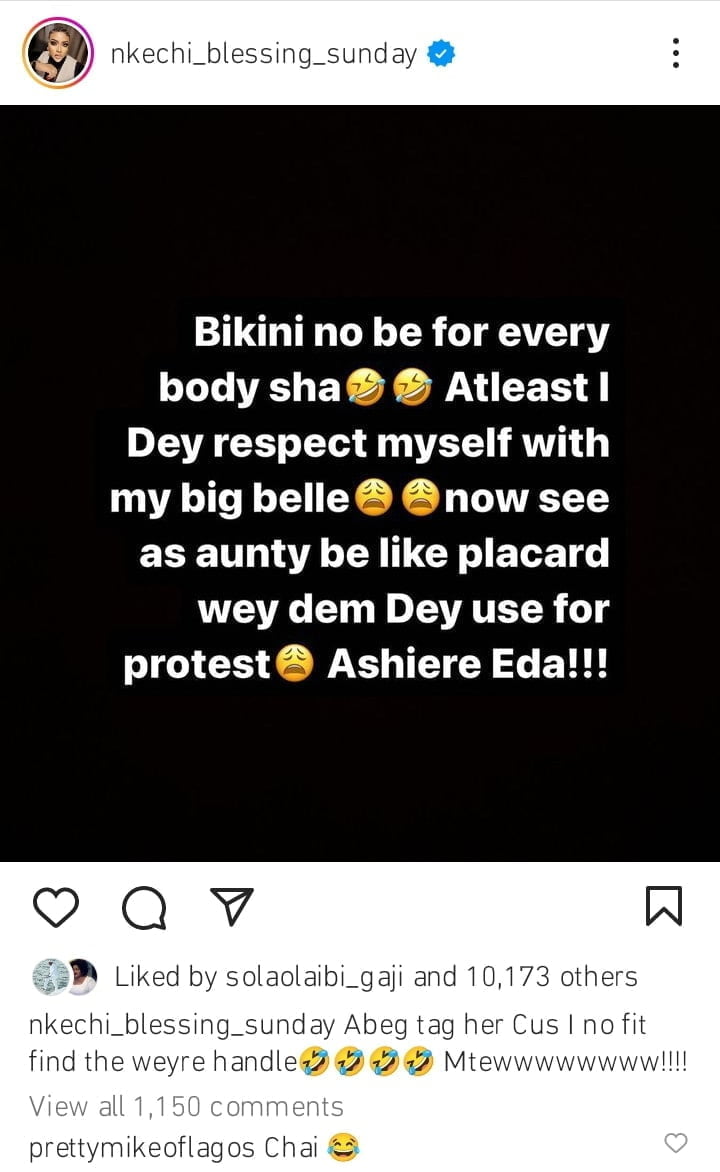 Nkechi Blessing body shames Blessing CEO over bikini photos