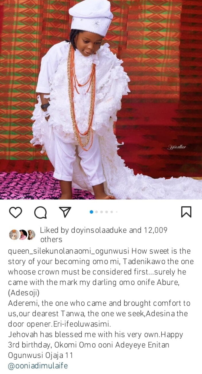 Queen Naomi celebrates son's 3rd birthday