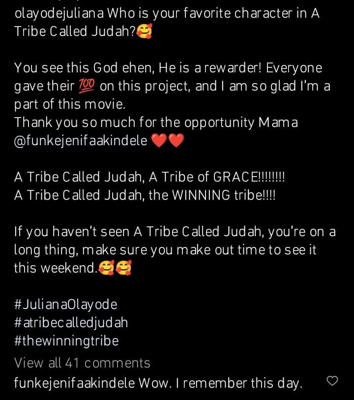 Juliana Olayode expresses gratitude to Funke Akindele