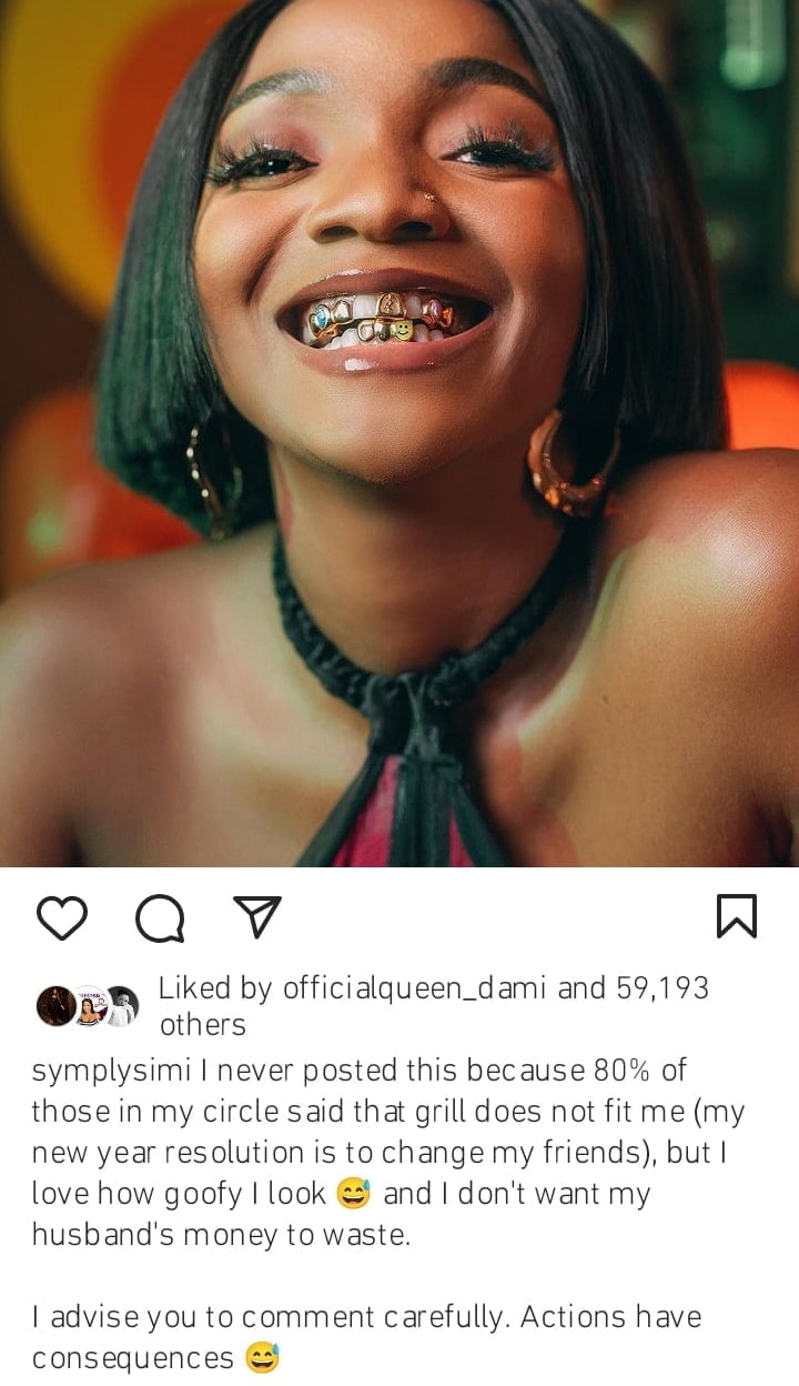 Simi shows off her grills