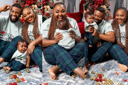 Stan Nze and Blessing Obasi first Christmas with son