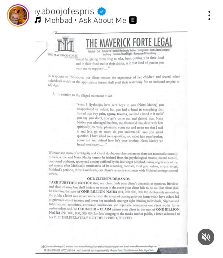 Iyabo Ojo reacts to Naira Marley's lawsuit