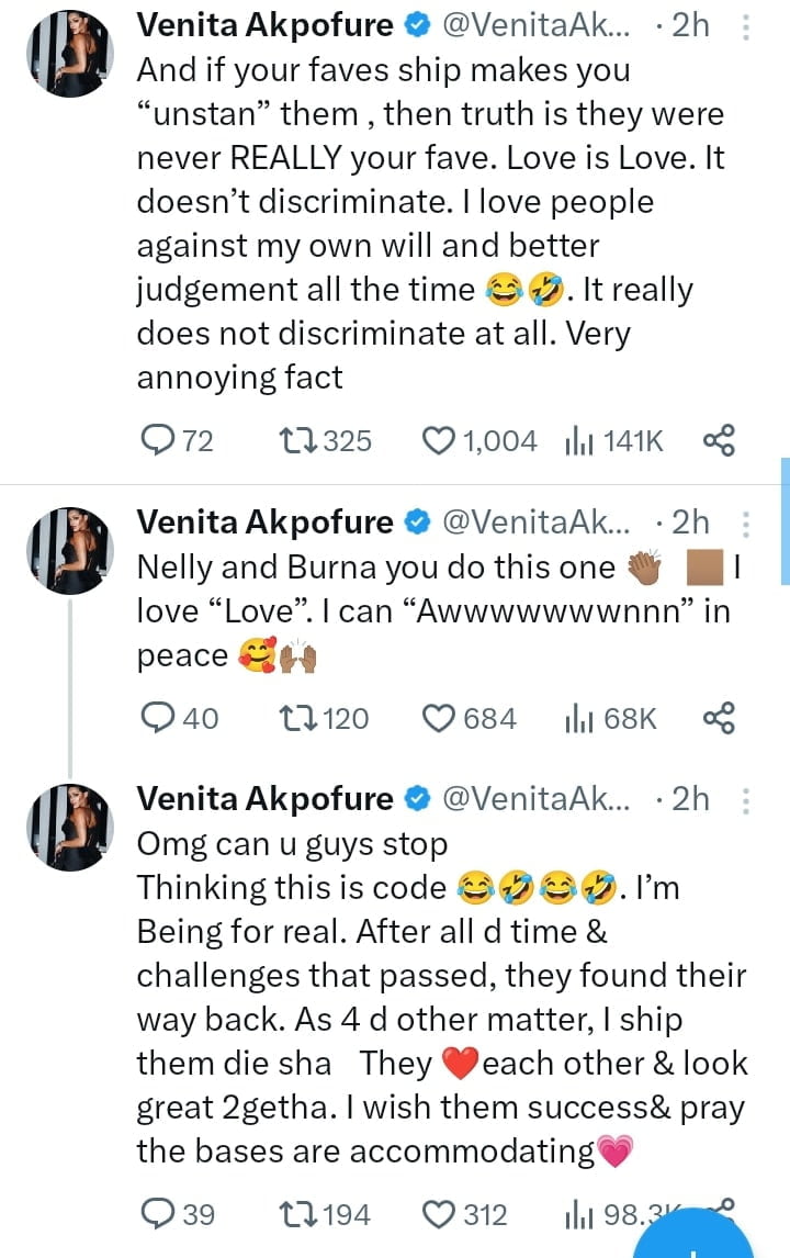 Venita Akpofure rejoices over Beauty and Neo's relationship