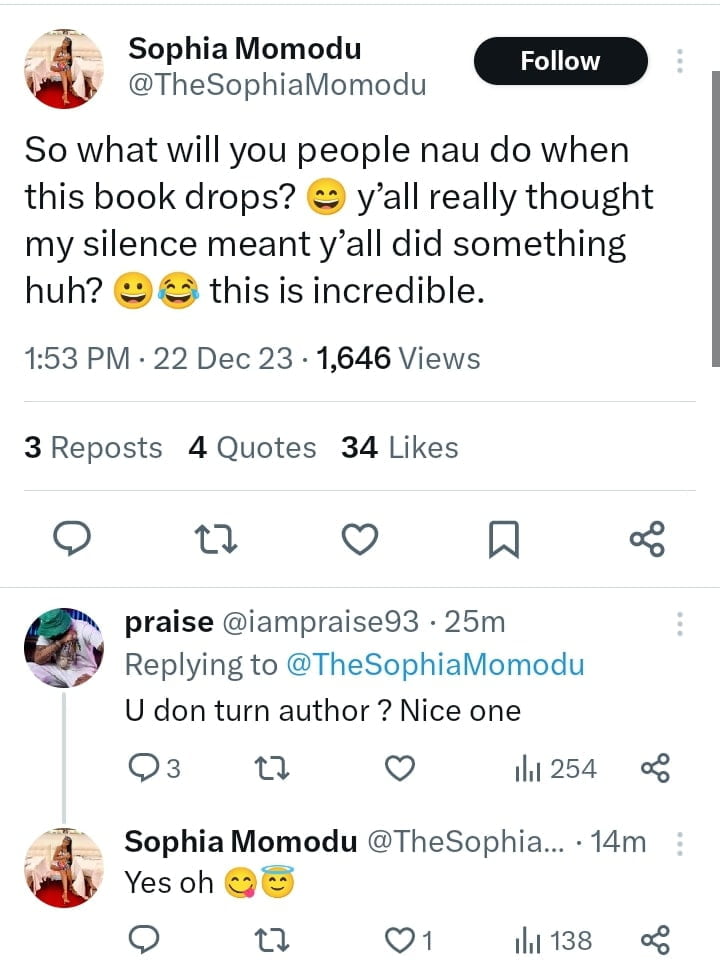 Sophia Momodu teases new book about drama with Davido