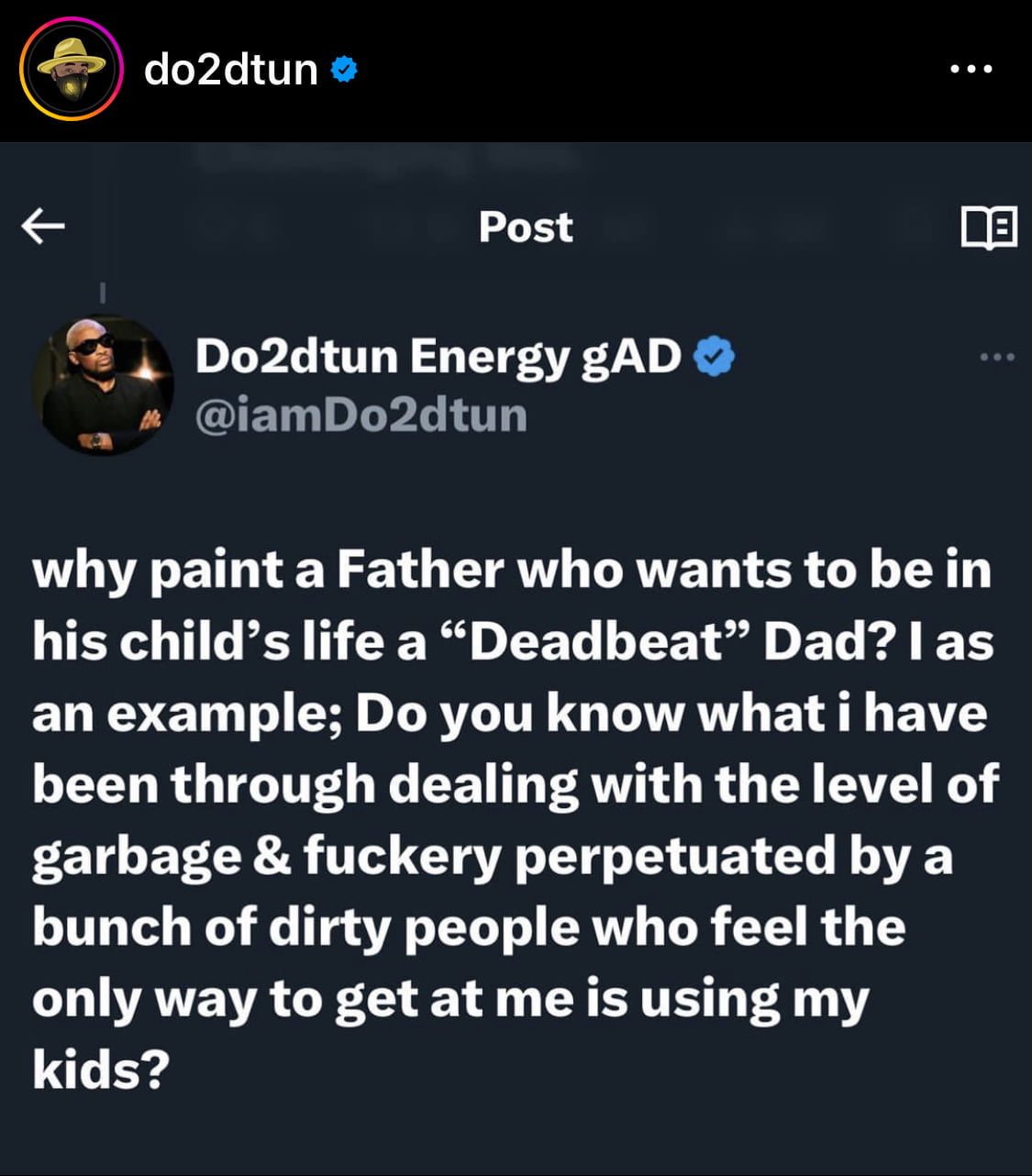 Do2dtun shares his dilemma in fighting for custody of his kids