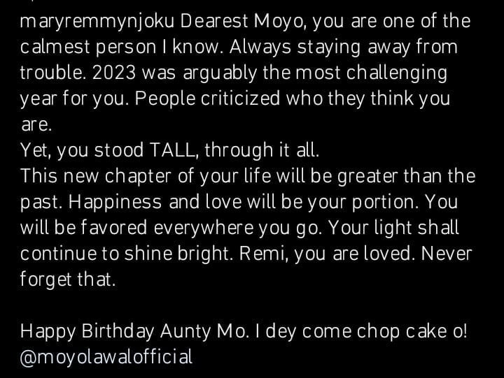 Mary Njoku celebrates Moyo Lawal's birthday