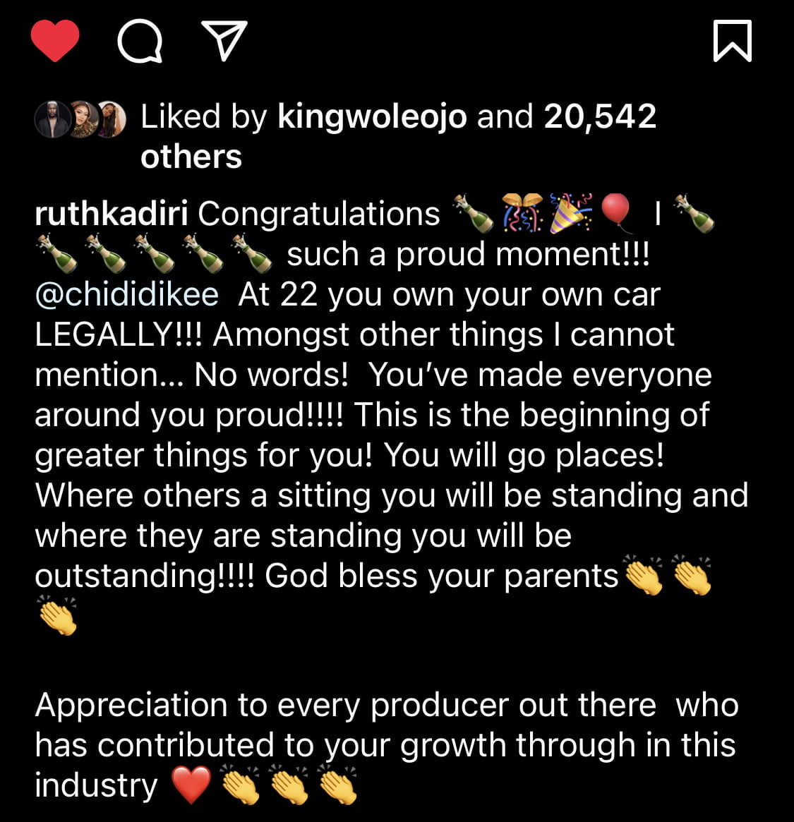 Ruth Kadiri celebrates her protege for buying his first car.