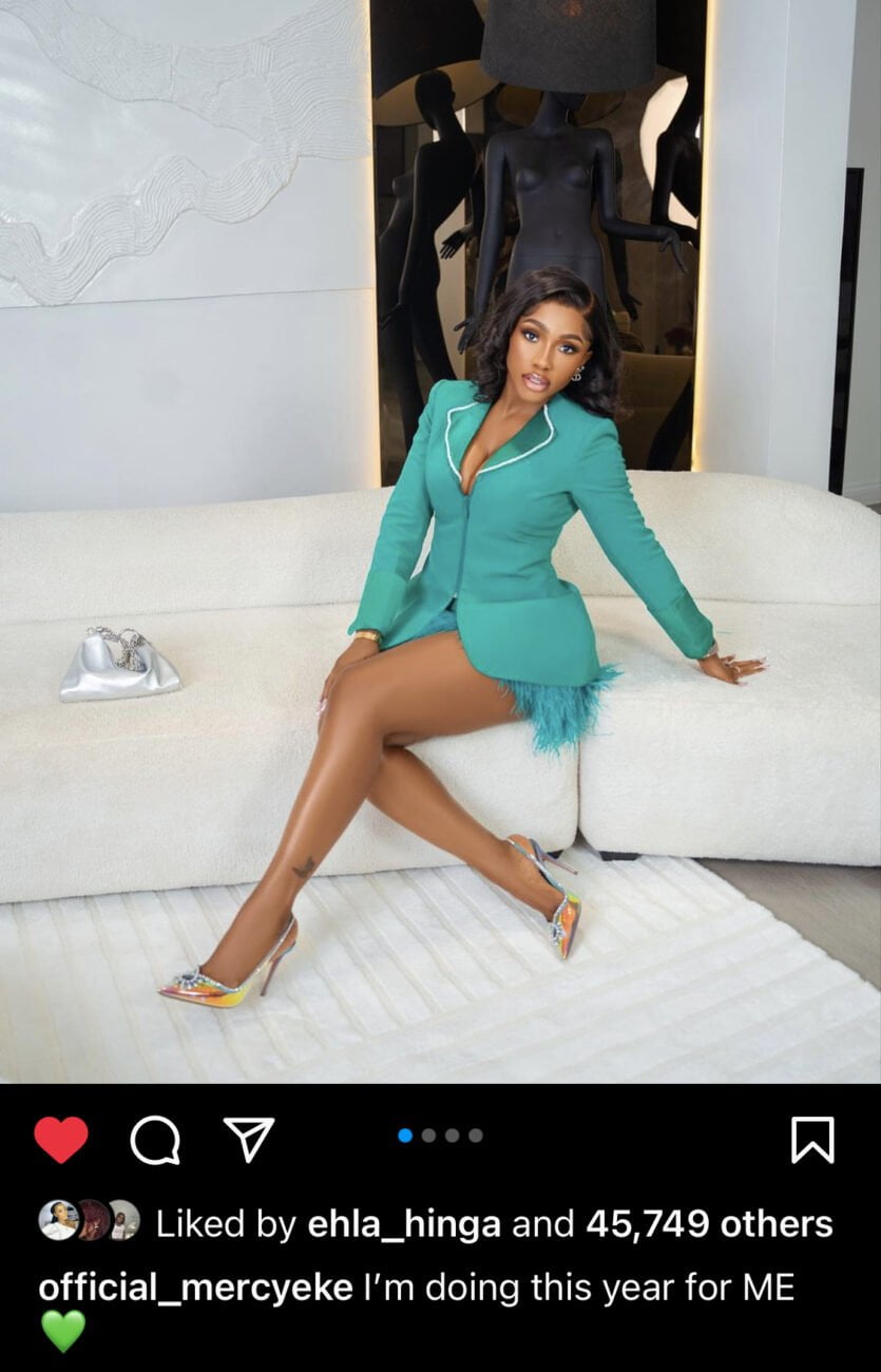 Mercy Eke shares new year resolution in new post.