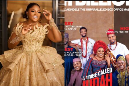 Funke Akindele reacts as a Tribe Called Judah hits 1billion
