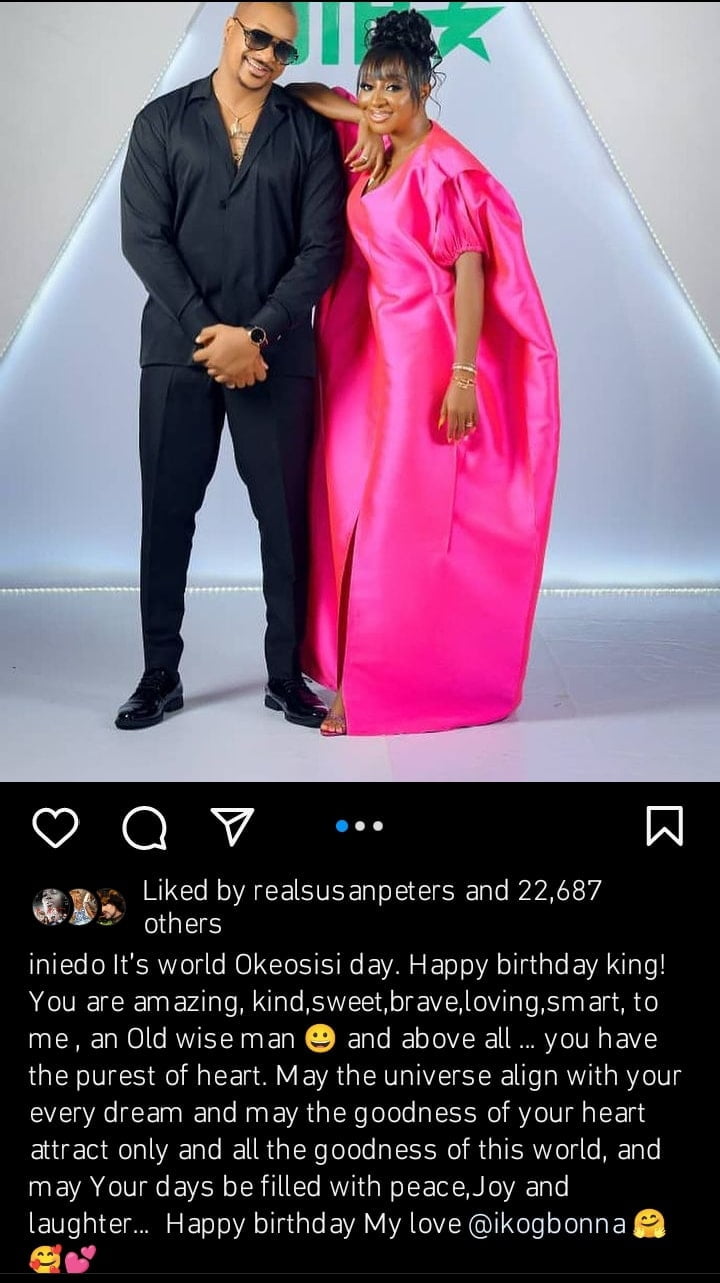 Ini Edo celebrates lover IK Ogbonna on his birthday
