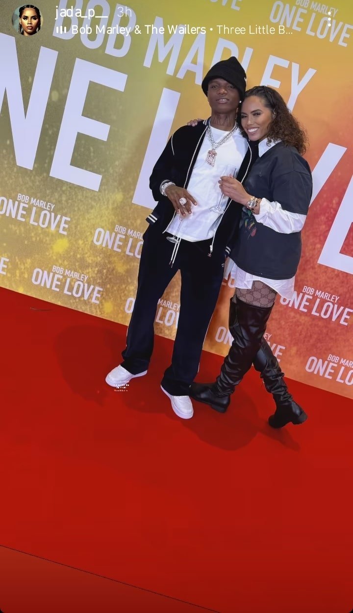 Jada Pollock and Wizkid at Bob Marley's event