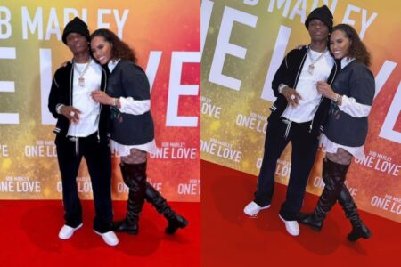 Jada Pollock and Wizkid at Bob Marley's event