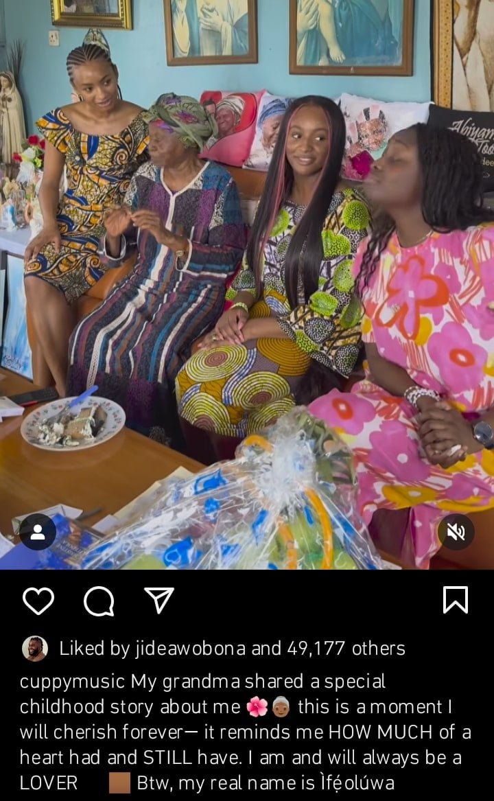 DJ Cuppy shares conversation with grandmother