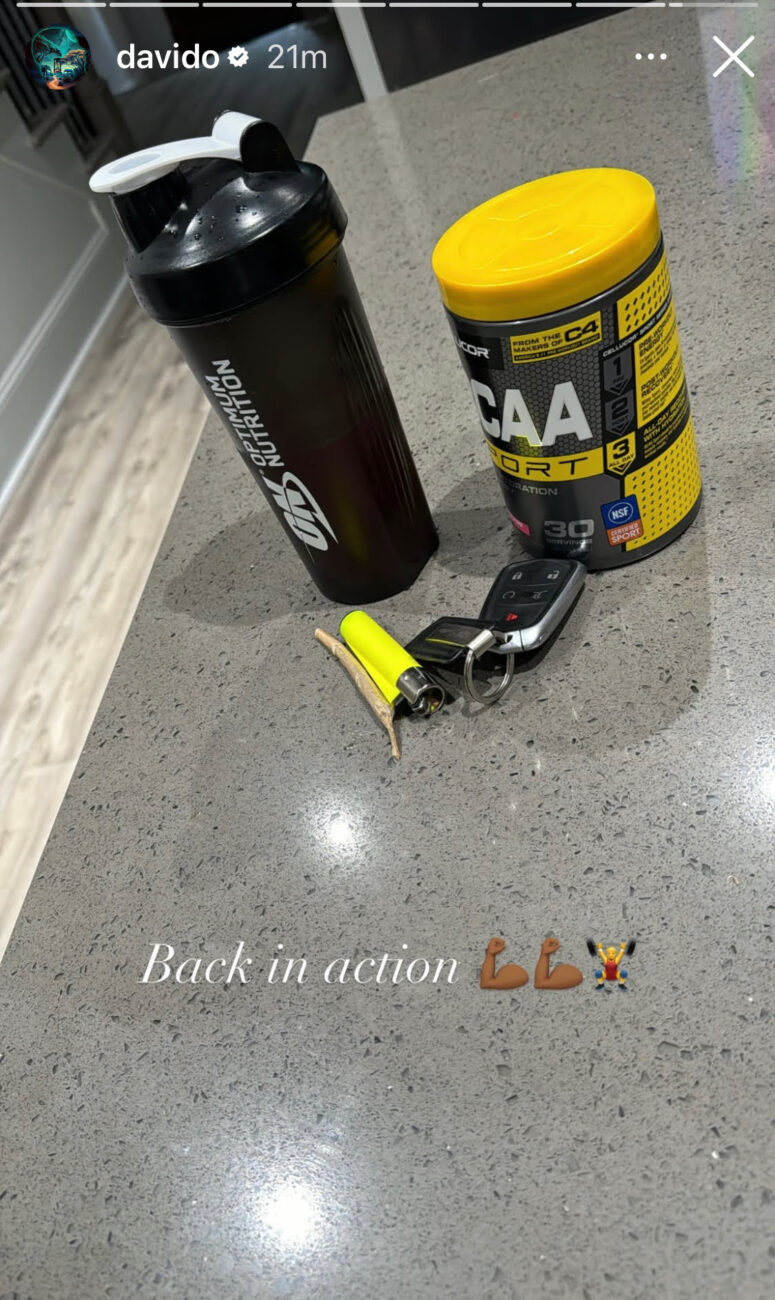 Davido shares a sneak peak into his fitness journey.