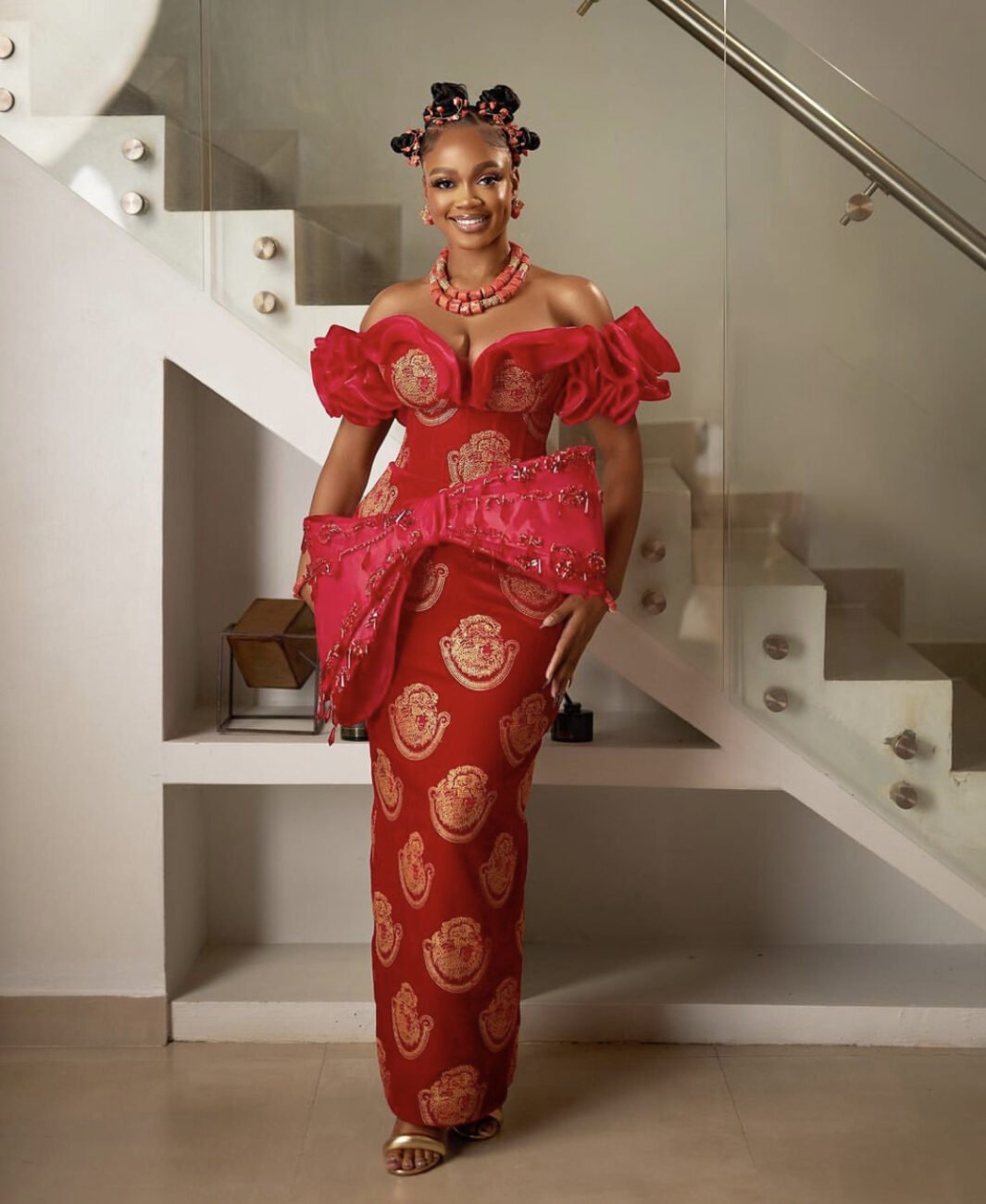 Diana Eneje in a traditional Igbo attire.