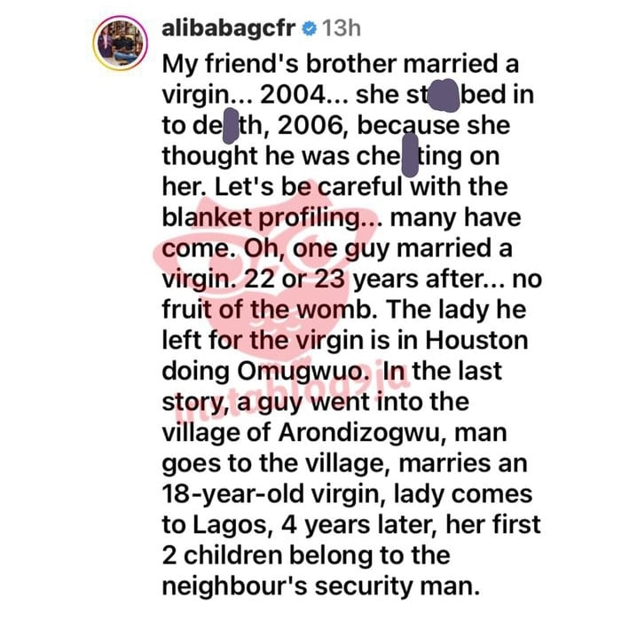 Ali Baba schools a man on virginity