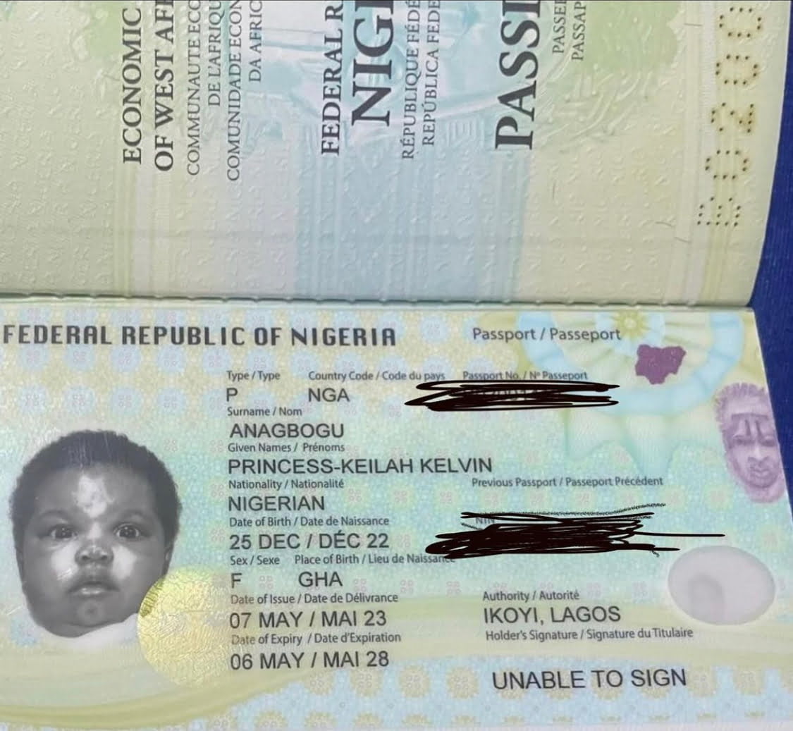 Lord Lamba’s daughter’s passport shared by him on Instagram.