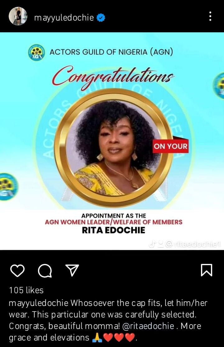 May Edochie rejoices as Rita Edochie bags AGN appointment