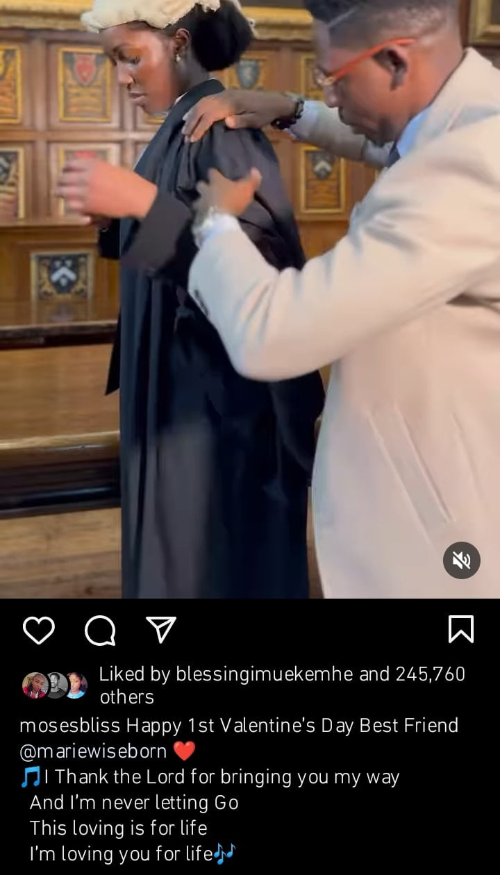 Moses Bliss fiancee gets called to bar