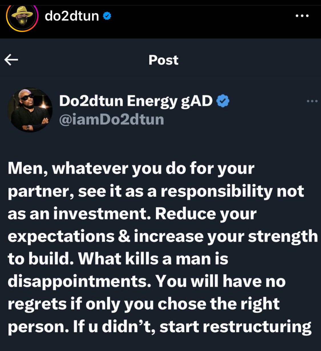 Do2dtun shares tips on self-care for men.