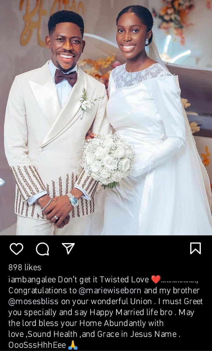 D'banj congratulates Moses Bliss and wife Marie Wiseborn