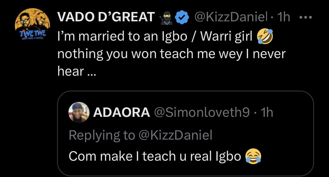 Kizz Daniel reveals that he is married to a Warri/Igbo girl.