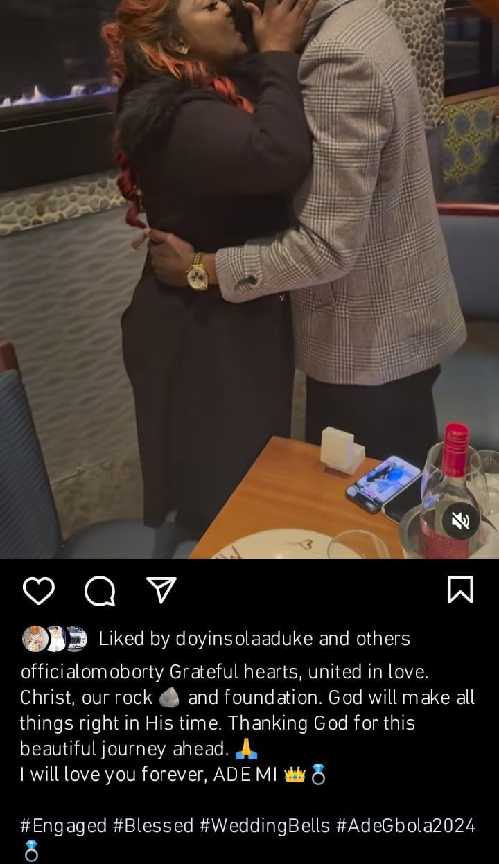 Biodun Okeowo reveals fiance's face