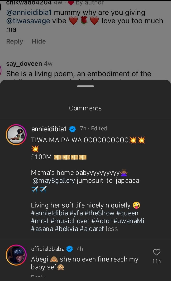 2baba reacts to comparison between his wife and Tiwa Savage