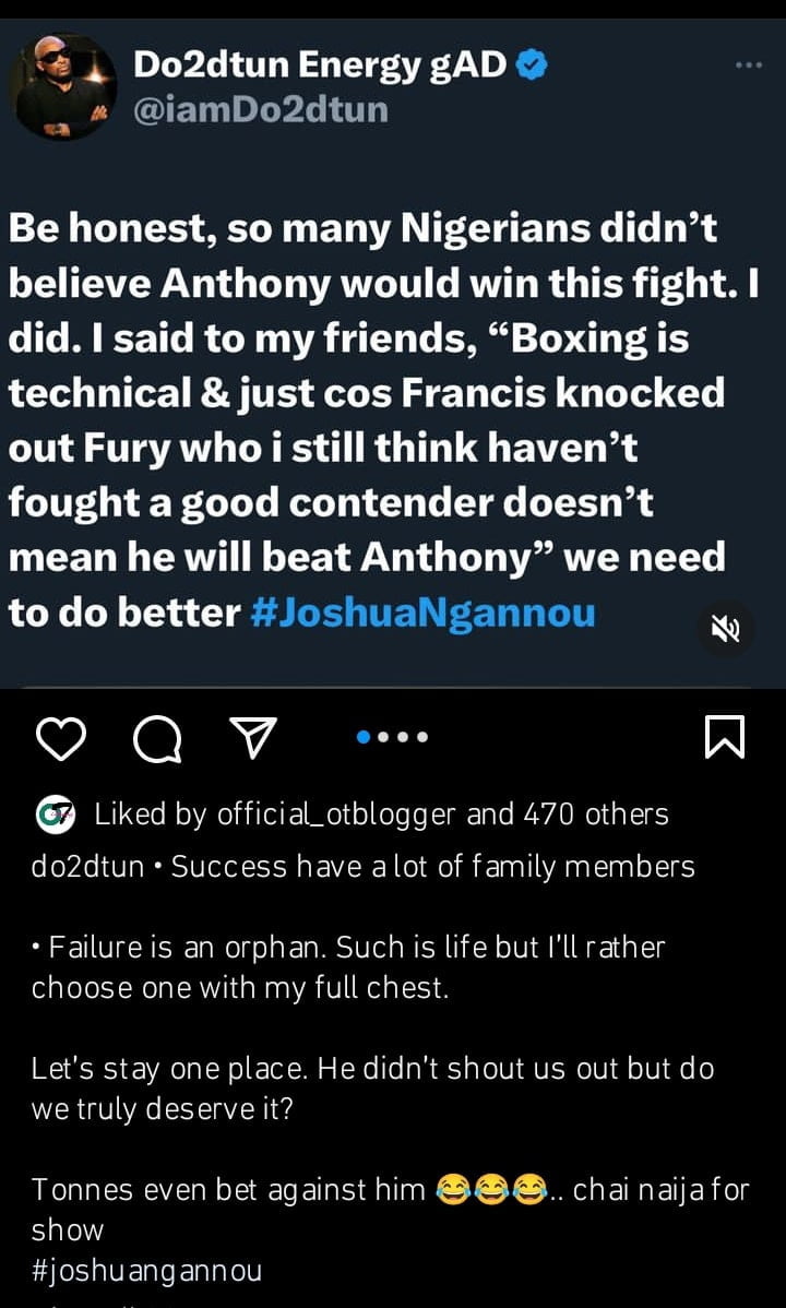 Do2dtun reacts to Anthony Joshua victory