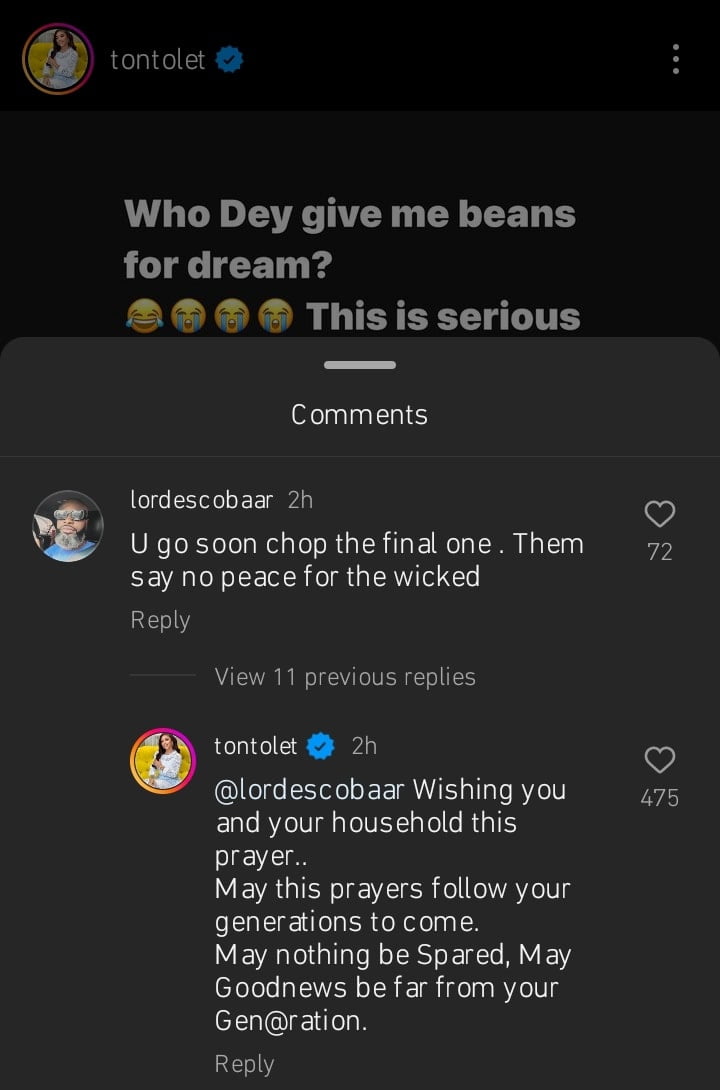 Tonto Dikeh prays for troll who wished her lack of peace