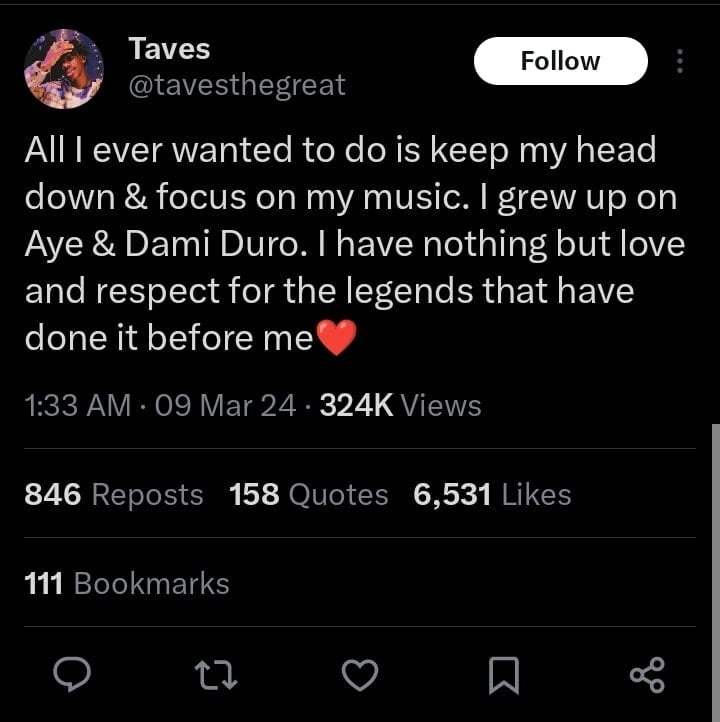 Taves declares love for Davido