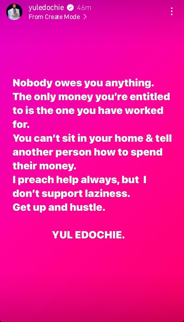 Yul Edochie sends message to entitled Nigerians 