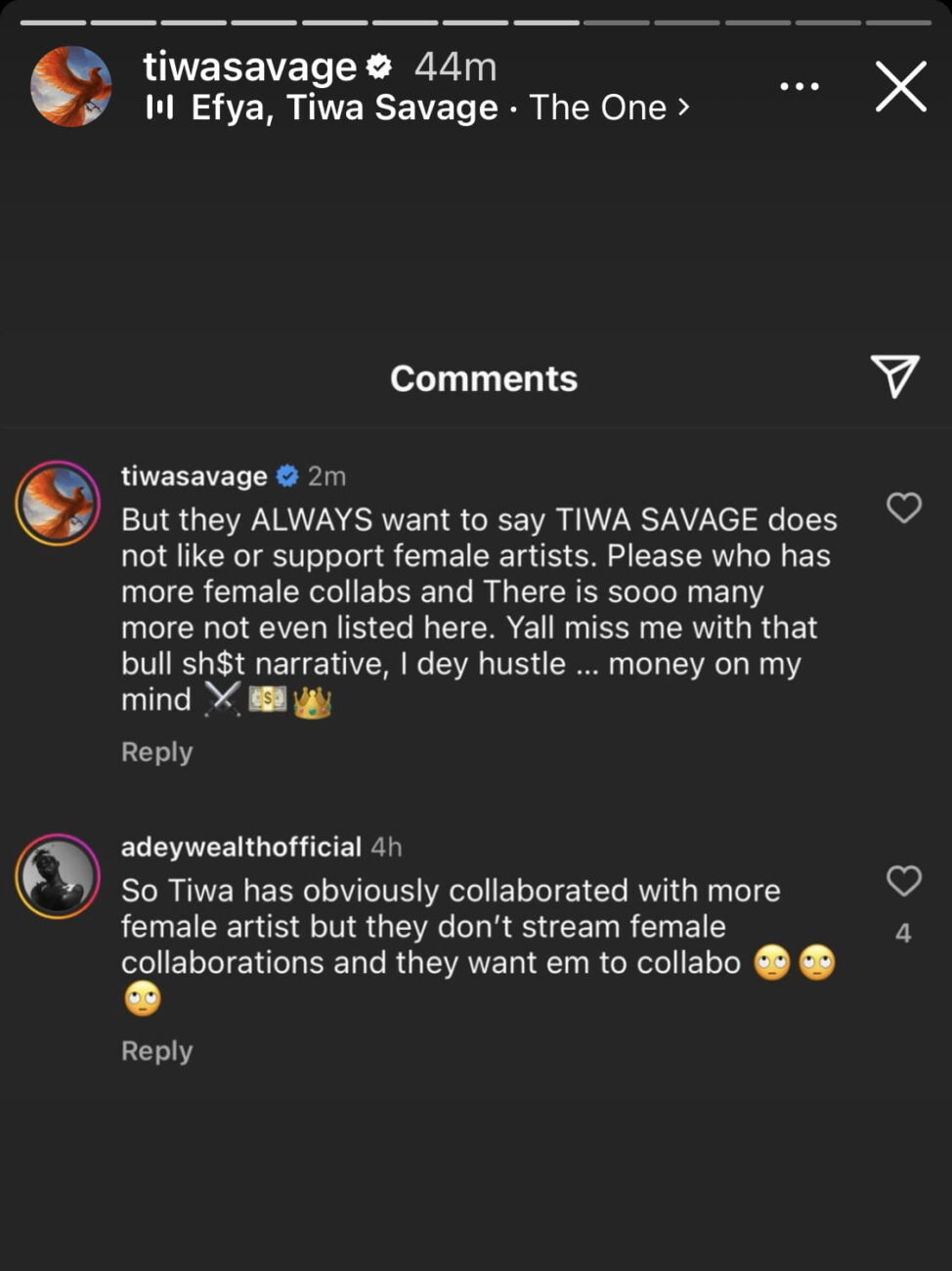 Tiwa Savage addresses rumors that she doesn’t like or support other female artists.