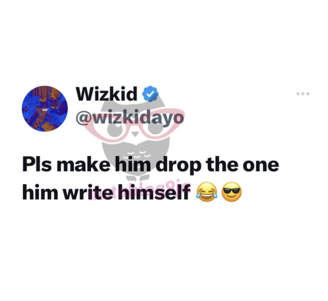 Wizkid orders Davido to drop a song he wrote himself.