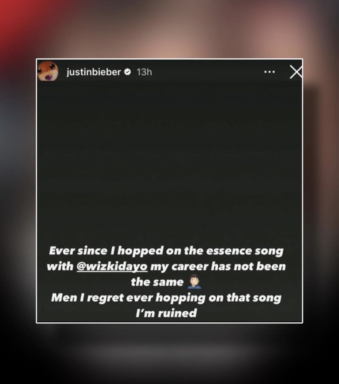 Justin Bieber shares how he regrets hopping on Wizkid’s Essence song.