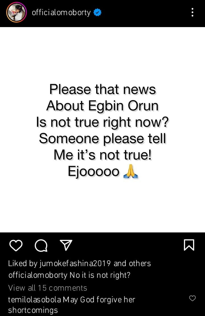 Biodun Okeowo mourns Prophetess Egbin Orun