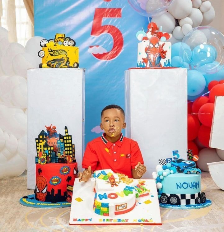 Nkechi Blessing buys 5 cakes for her son for his 5th birthday