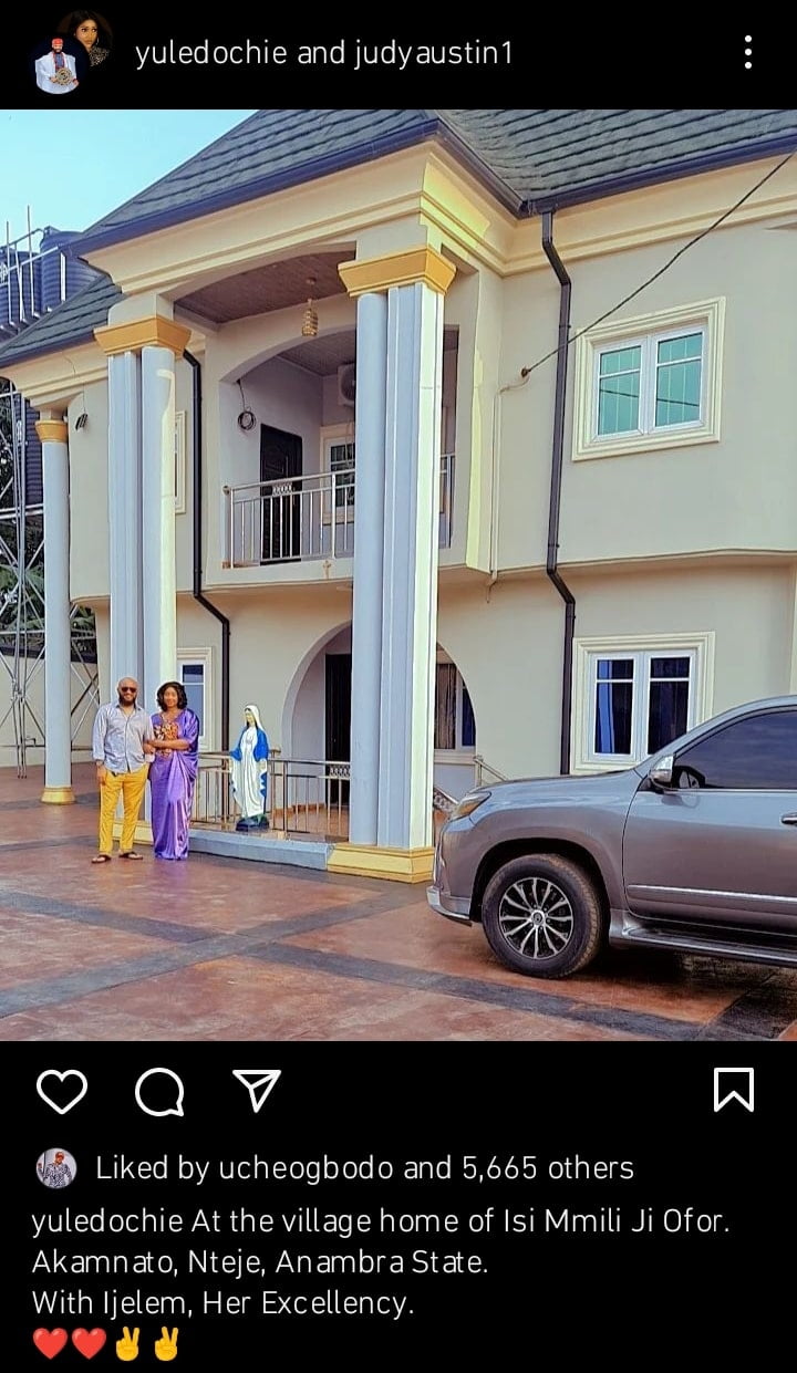 Yul Edochie and Judy Austin at his village home